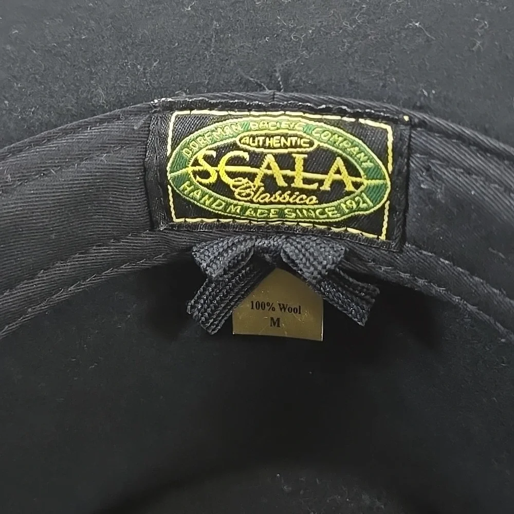 Scala‎ Hat Mens Medium Black Classic 100% Wool Fedora Extra Nice Dorfman